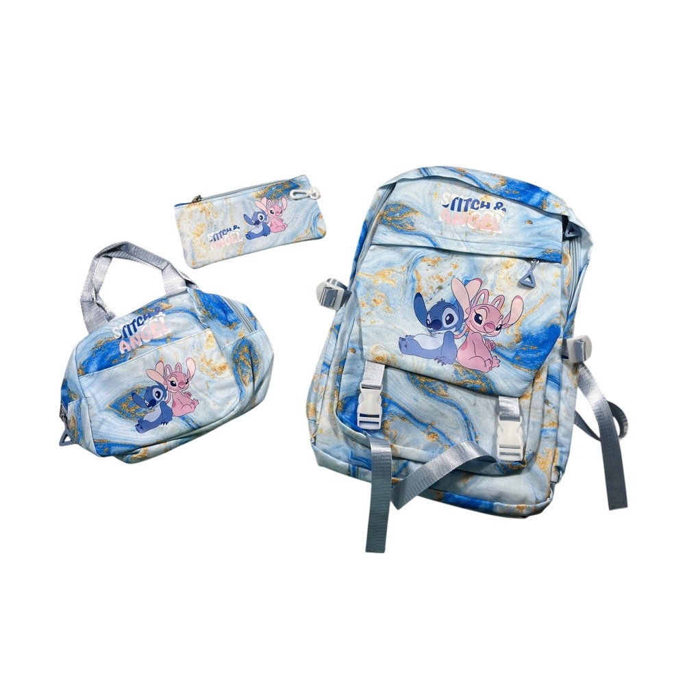 Disney Lilo & Angel 3 Piece Backpack Set NWT Backpack‎ Lunch Bag Pencil Case